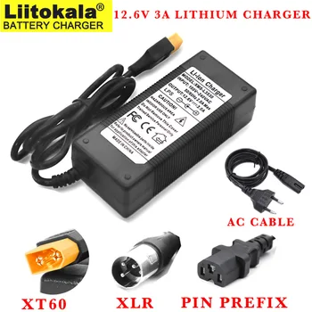 LiitoKala 12,6 В 3A Литиевое зарядное устройство 3 серии литиевых Cbattery 12 В зарядное устройство XT60/XLR/Контактный префиксный штекер шнур питания переменного тока