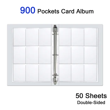 900 карманов, альбом для карточек Pokemon TCG, Бейсбольная футбольная игра, Спортивная торговая карточка, рукав-держатель для хранения 50 Съемных листов