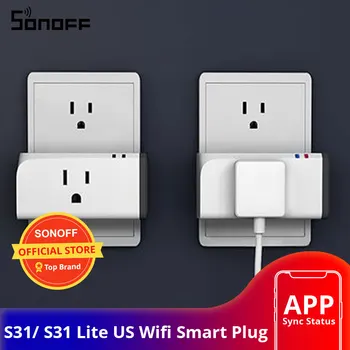 SONOFF S31/ S31 Lite US 15A Plug Wifi Smart Socket Switch Дистанционное управление через eWeLink Поддержка умного дома Google Home Alexa
