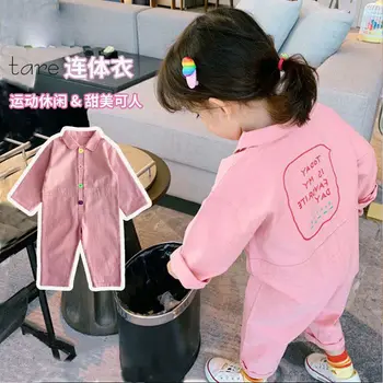 Осенние комбинезоны для скалолазания для девочек, детский комбинезон, корейские комбинезоны с длинными рукавами, детские повседневные брюки, наряды