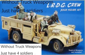 Неокрашенный комплект 1/35 LRDG, экипаж без грузовика, всего 4 человека, историческая фигурка из смолы, миниатюрный гаражный комплект