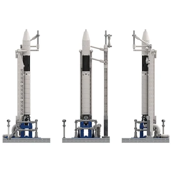 MOC Стартовая площадка SpaceX Falcon 1, Набор строительных блоков в масштабе Saturn V, ракета-носитель Falcon 9, искусственный спутник земли.