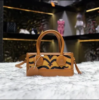 Роскошная маленькая квадратная сумка в полоску, женская сумочка 2023 года, новая модная сумочка в западном стиле, мини-кошелек, сумки на одно плечо, сумка-мешок