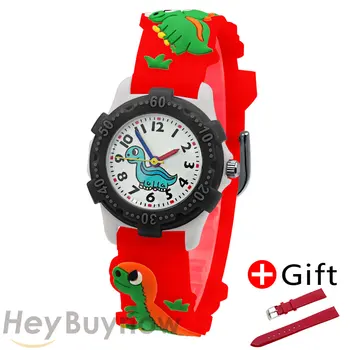 Модные часы для мальчиков с цветным цифровым циферблатом, милые часы для девочек, студенческие часы, подарок на день рождения, цветной мультфильм динозавров