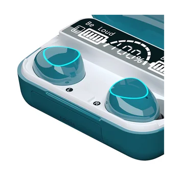 Беспроводная гарнитура Tws Bluetooth V5.1 со светодиодным дисплеем, стерео Мини-наушники-вкладыши с микрофоном, гарнитура для громкой связи, зеленый
