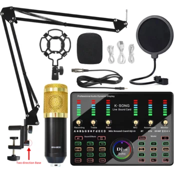 Профессиональный набор звуковых карт Audio DJ 10 BM800 900 Mic Студийный конденсаторный микрофон для записи караоке-подкастов в прямом эфире