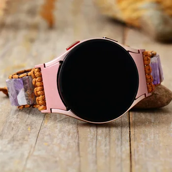 Креативные Samsung Galaxy Smart Watch с 4-полосным ремешком, натуральные камни, Веганский Регулируемый браслет Большого размера, Модные Аксессуары