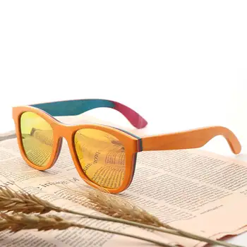 Rindu Новые поляризованные женские мужские многослойные солнцезащитные очки для скейтбординга m2, деревянные ретро-винтажные очки