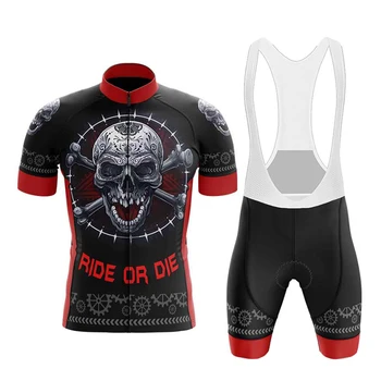 Комплект для велоспорта с рисунком черепа, мужская летняя майка для велоспорта, майки для шоссейных велосипедов, велосипедная одежда MTB, велосипедная одежда, велосипедная форма