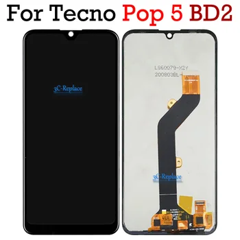 Черный 6,10 дюймов для Tecno Pop 5 BD2 Полный ЖК-дисплей с сенсорным экраном, дигитайзер в сборе, замена панели /с рамкой