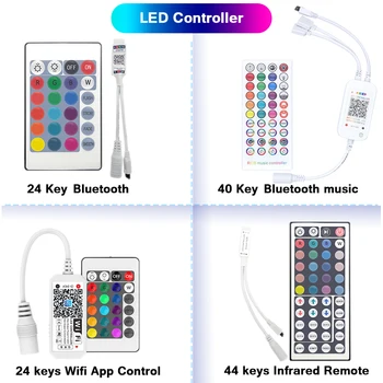 LED IR 24 Клавиши, 44 клавиши, Bluetooth Музыкальный светодиодный контроллер, диммер, светодиодные фонари, ИК-пульт дистанционного управления DC12V для RGB рождественской светодиодной ленты