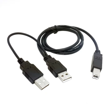 Кабель CY CY dual USB 2.0 male - Стандартный Кабель B male Y 80 см для Принтера, сканера и Внешнего Жесткого диска
