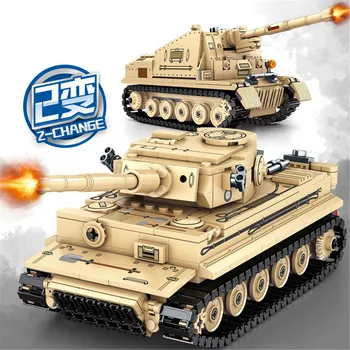 2023 Военная армия Вторая мировая война WW2 Солдаты спецназа Полицейский Тигр Модель тяжелого танка Строительные блоки Кирпичи Игрушки для детей