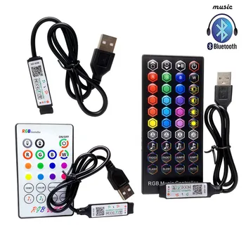 Мини Bluetooth RGB Контроллер USB 5V Music BT Smart APP Controler Световая Лента ИК Пульт Дистанционного Управления Для 2835 3528 5050 5V Светодиодной Ленты