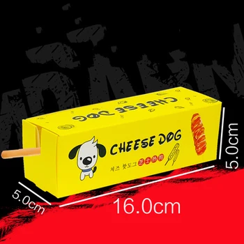 100ШТ Одноразовая упаковка для сырной собачки бумажная коробка для упаковки хот-догов упаковка для палочек для Лолли Упаковка для вафель Лоток для закусок Коробка на вынос