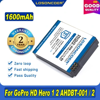 AHDBT-001 1600 мАч AHDBT-002 AHDBT 001 002 Аккумулятор Для GoPro Go Pro HD Hero 1 2 Hero1 Hero2 Motorsports Surf Outdoor 960 1080P
