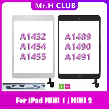 Сенсорный Для iPad Mini 1 A1432 A1454 A1455 Mini 2 A1489 A1490 A1491 Сенсорный Экран Дигитайзер + Гибкий Разъем Микросхемы С Кнопкой-клавишей