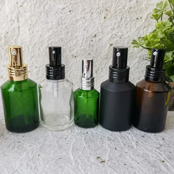 5 ШТ Изготовленный на Заказ спрей для макияжа Матовый Черный Прозрачный Зеленый Янтарный Стеклянный Косметический контейнер Флаконы для упаковки духов Флаконы