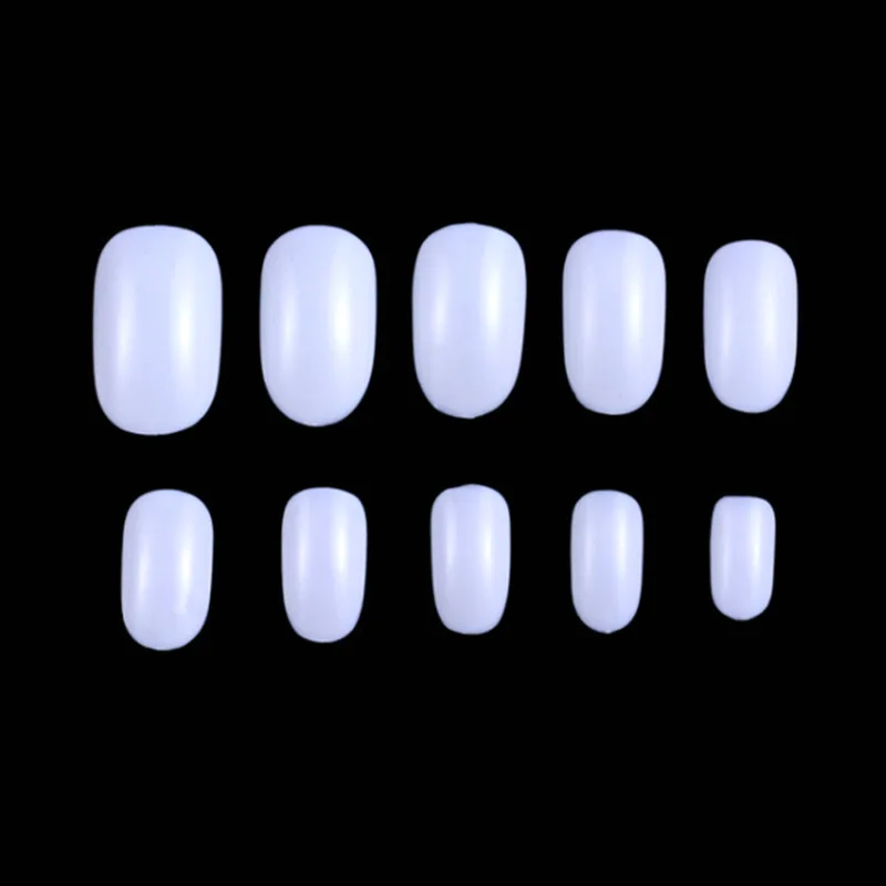 Накладные ногти для нейл-арта 500 Корейских стандартных пакетов Прозрачный Фарфор Белый Натуральный Цвет Овальная головка Накладные ногти с полной накладкой