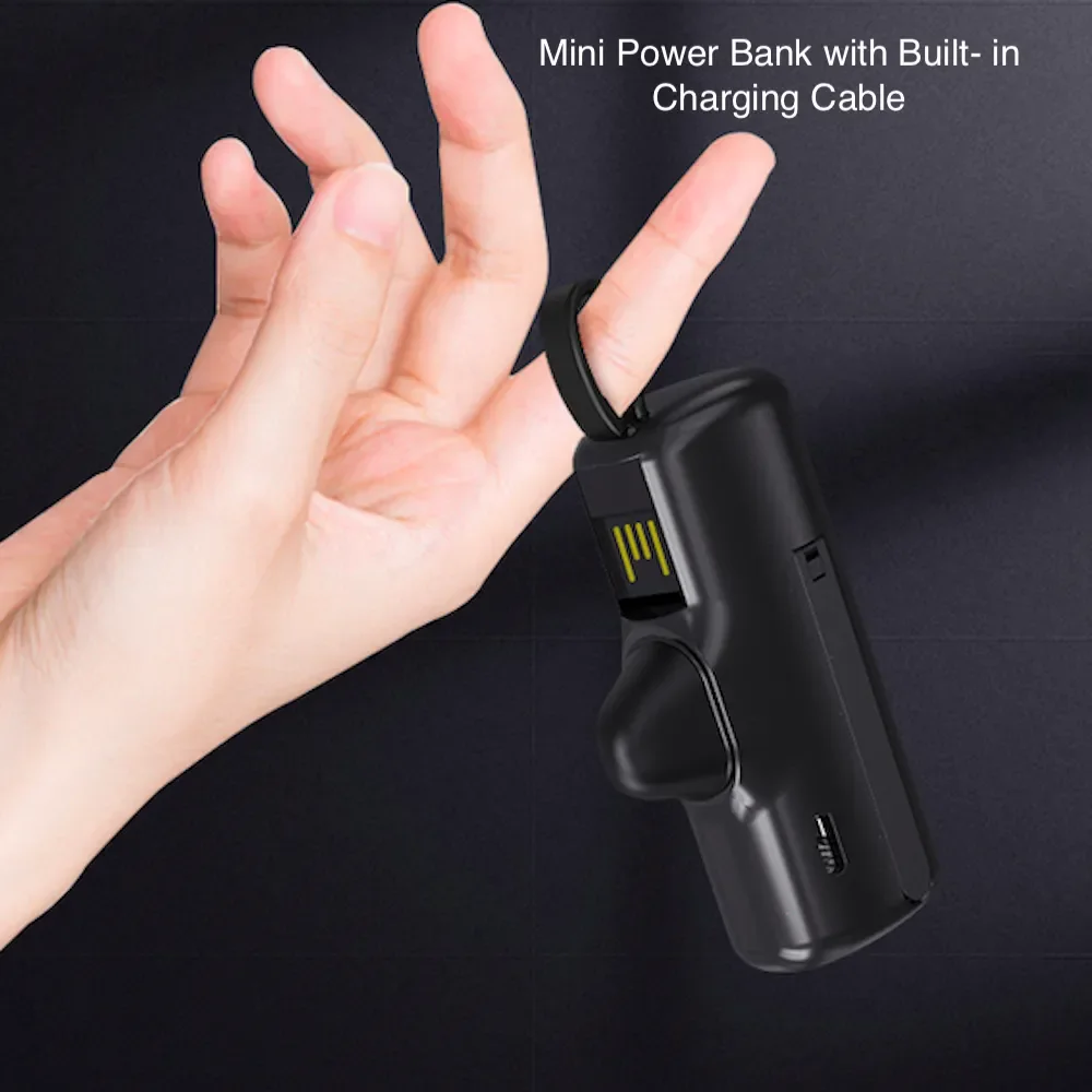 Мини Портативный Power Bank 5000 мАч USB Capsule Powerbank QC PD Небольшой аккумулятор для быстрой зарядки со светодиодным дисплеем для iPhone/ Android