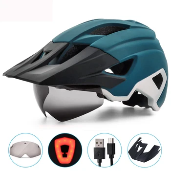 Велосипедный Шлем Ветровое Стекло 2-в-1 Велосипедный Шлем USB Задний Фонарь Стабильный Тепловой Блок Мужская И Женская Модная Велосипедная Экипировка