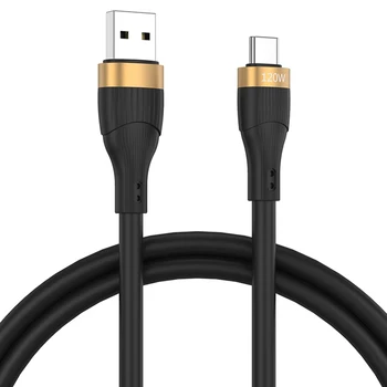 USB-кабель Новый кабель Type C мощностью 120 Вт 6 футов, кабель для зарядного устройства для Android Super Flash, кабель для зарядки - черный