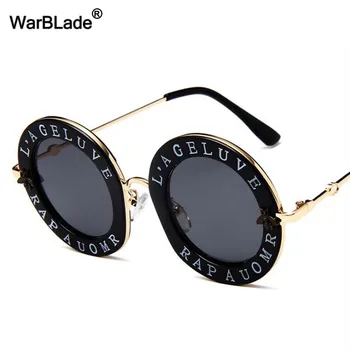 Круглые солнцезащитные очки WarBLade в стиле ретро, модный бренд, дизайнерские Солнцезащитные очки с английскими буквами Little Bee Для мужчин и женщин, очки в металлической оправе