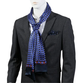 Мужской шарф из 100 шелка, шейный платок, двухслойный шелковый шейный платок, шарфы, обертывания для жениха, свадебные, деловые, повседневные, синие, красные, коричневые
