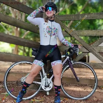 Прямая поставка в Бразилию Женский велосипедный комбинезон Kafitt Элегантная велосипедная майка с длинным рукавом Летний комплект для велосипеда
