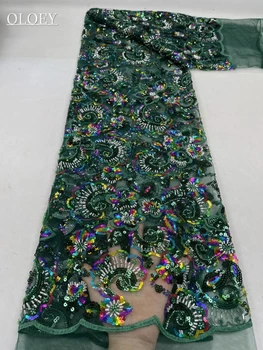 2023 Высококачественная Роскошная Французская вышивка, кружевная ткань для жениха, Африканская Нигерийская ткань с блестками Для свадебного платья