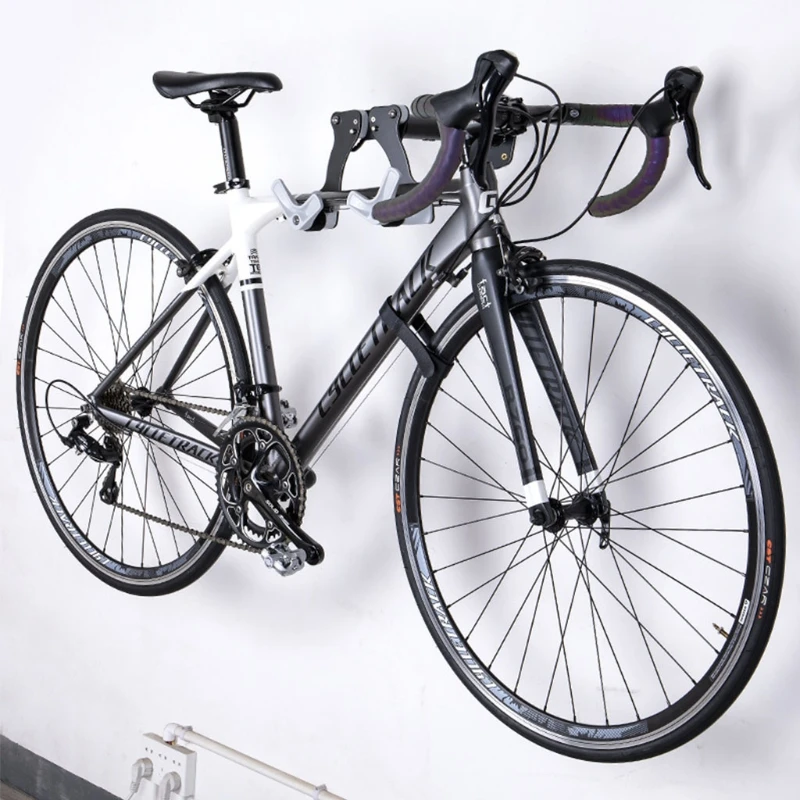 Настенное крепление велосипеда, горизонтальный внутренний стеллаж для хранения велосипеда в гараже, домашняя велосипедная вешалка, безопасный держатель, крючок для велосипеда, вешалка для велосипеда