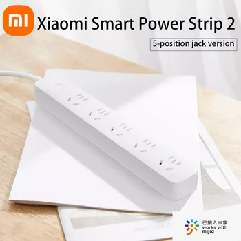 Новейший переключатель умной розетки Xiaomi Smart Power Strip 2 длиной 1,8 м с 5 отверстиями С дистанционным голосовым управлением mijia App Smart Timing