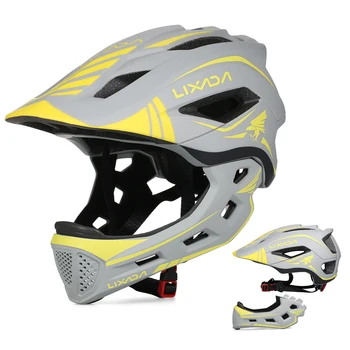 Новый детский полнолицевый шлем, детский Mtb, USB-светильник, съемный детский велосипед, защитный велосипедный шлем для езды на велосипеде