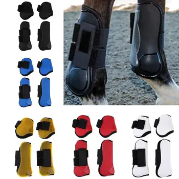 2 Пары ботинок с замком из лошадиного сухожилия для защиты ног от конных прыжков, Защитные ботинки, легкое защитное снаряжение для лошадей