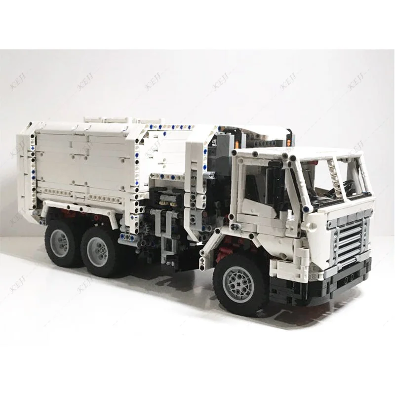 KEJI MOC-95540 Мусоровоз, инженерная модель транспортного средства, строительные блоки, наборы кирпичей, игрушки для детей, рождественские подарки для мальчиков