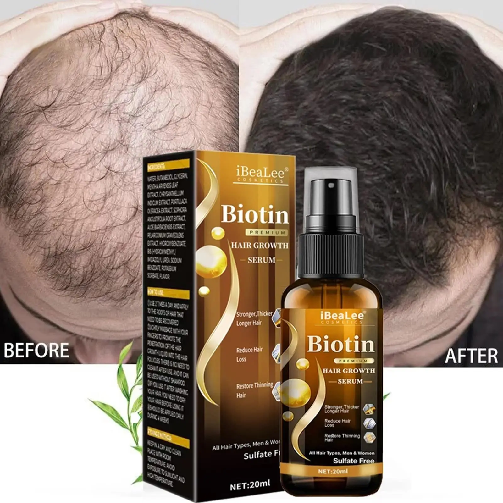  Продукты Для ухода за быстрорастущими волосами с биотином, эфирными маслами, спреем от выпадения волос, для ухода за кожей головы для мужчин и женщин 