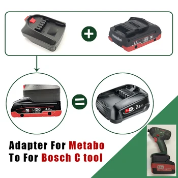 Для литиевой батареи Metabo 18V Заменить на адаптер для аккумулятора Bosch Green Tool Заменить на адаптер для литий-ионного аккумулятора Bosch PBA 18V