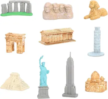 10 Штук Миниатюрных моделей известных знаковых зданий, набор фигурок, 3D архитектурная модель