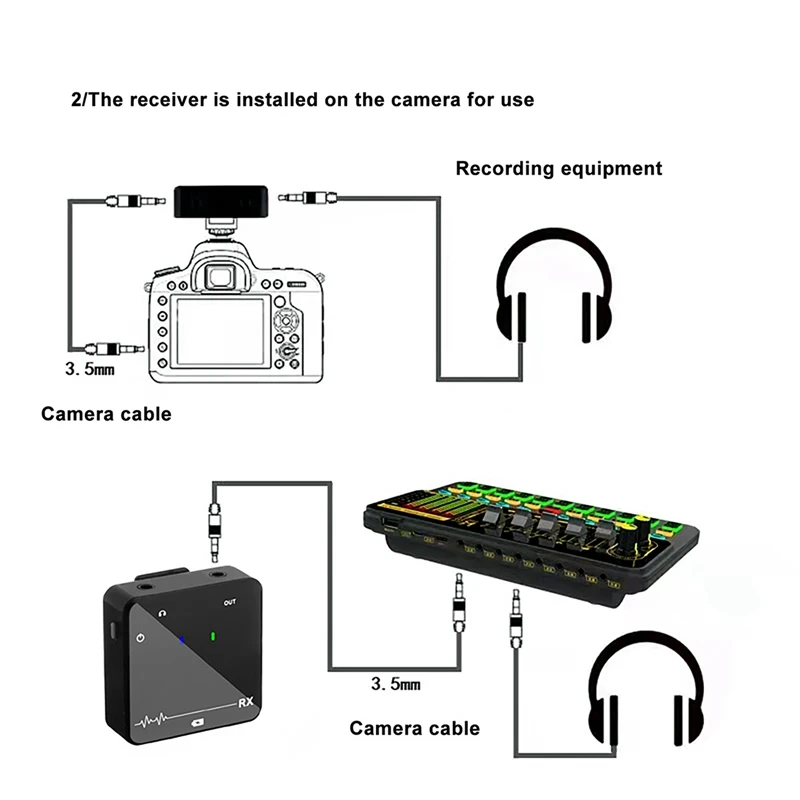 Беспроводной петличный микрофон Профессиональная цифровая звуковая сцена Система мониторинга звука вещания