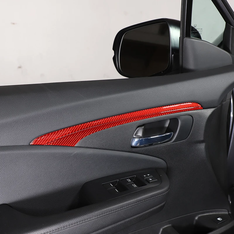 Для 2015-2019 Honda Pilot внутренняя дверная чаша автомобиля из мягкого углеродного волокна, внешняя рамка, декоративная наклейка в полоску, аксессуары для интерьера автомобиля