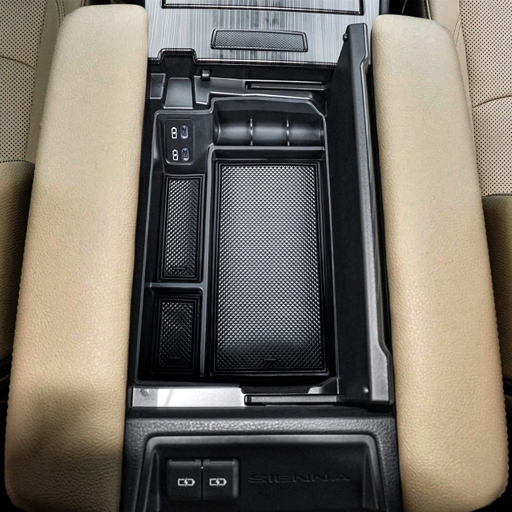 Ящик для хранения подлокотника Подходит для Toyota Sienna 2021 Консоль подлокотник Скрытый ящик Чехол органайзер лоток Не подходит для Sienna Platinum 2022