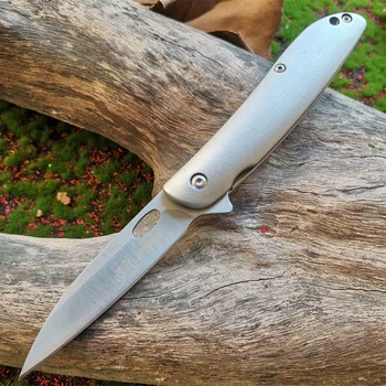 Складной нож для выживания с алюминиевой ручкой - уличный охотничий инструмент для самообороны и резки фруктов, карманный нож