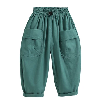 Летние брюки для мальчика, однотонные брюки для мальчиков, Детские брюки из мягкого хлопка, повседневная одежда для мальчиков