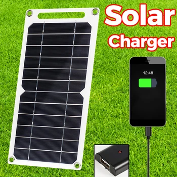 Солнечная панель мощностью 20 Вт 5 В, USB Солнечная батарея, открытый Водонепроницаемый кемпинг, Портативный аккумулятор для аккумулятора, Солнечное зарядное устройство для мобильного телефона