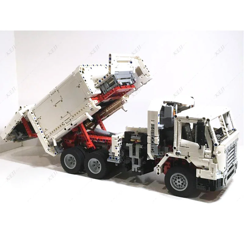 KEJI MOC-95540 Мусоровоз, инженерная модель транспортного средства, строительные блоки, наборы кирпичей, игрушки для детей, рождественские подарки для мальчиков