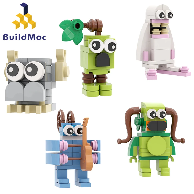 BuildMoc Фигурки Моего Поющего Хора, Набор строительных блоков, мини-версия, Милые Песенные Монстры, Кирпичи, Игрушка своими руками для детей, подарок на День рождения