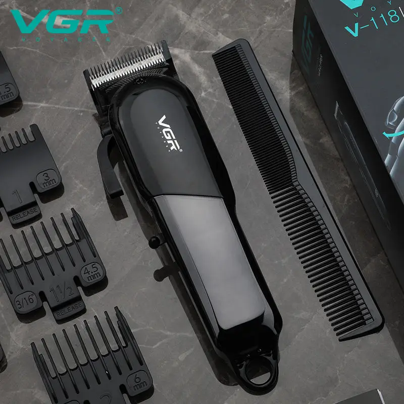 VGR Машинка для стрижки волос Парикмахерская Профессиональная машинка для стрижки волос Мужская электрическая стрижка Перезаряжаемая машинка для стрижки волос