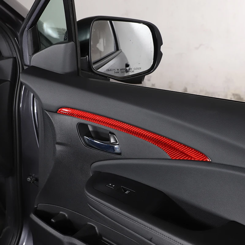 Для 2015-2019 Honda Pilot внутренняя дверная чаша автомобиля из мягкого углеродного волокна, внешняя рамка, декоративная наклейка в полоску, аксессуары для интерьера автомобиля