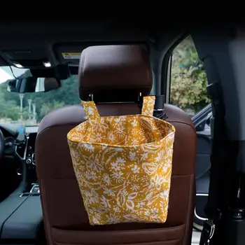 Сумка для хранения на заднем сиденье, прочная, износостойкая, яркая, с цветочным принтом, подвесная сумка для спинки автокресла, аксессуары для интерьера.
