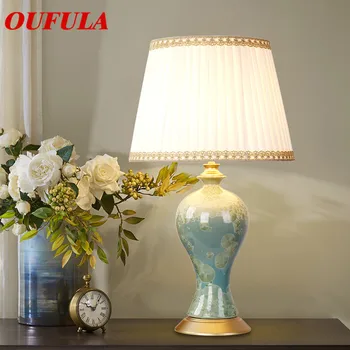 Керамические настольные лампы OULALA, латунные настольные лампы, роскошные современные светильники для фойе, гостиной, офиса, творческой спальни, отеля